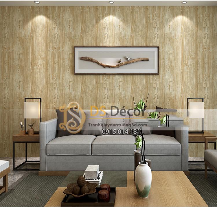 Giấy-dán-tường-giả-gỗ-3D103-màu vàng nhạt